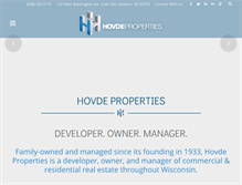 Tablet Screenshot of hovdeproperties.com